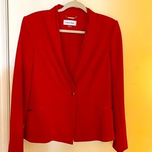 CALVIN KLEIN RED BLAZER JACKET SIZE 12